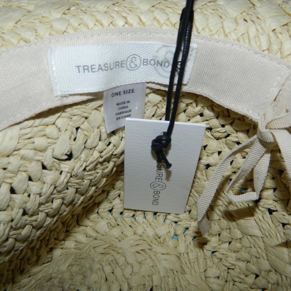 TREASURE & BOND Panama Straw Hat Beach Summer Boho One Size - Picture 5 of 5